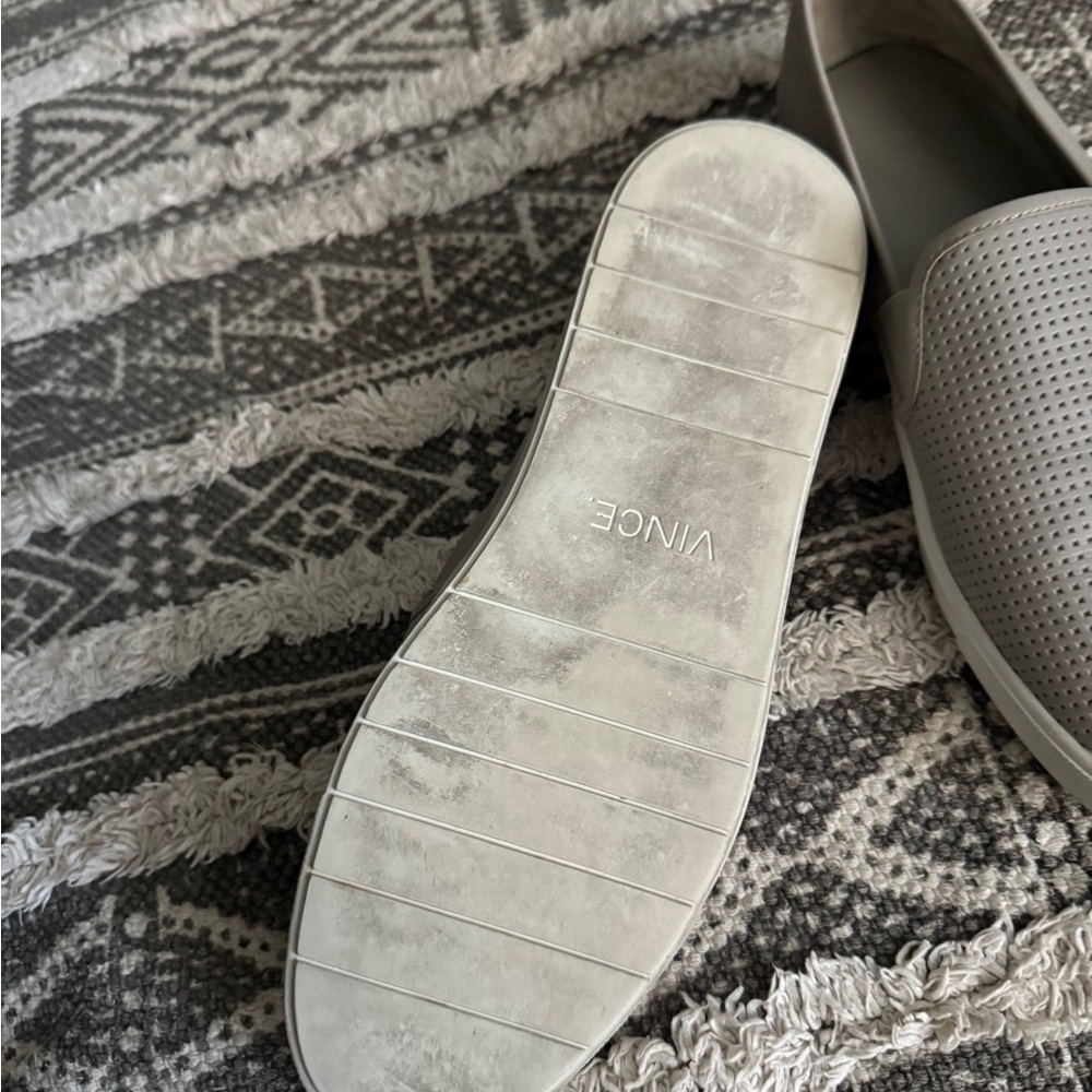 Vince. Gray Perforated Slip-On Sneakers Size 10 - Picture 4 of 5